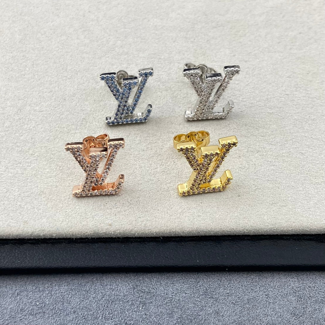 LV Full Diamond Earrings