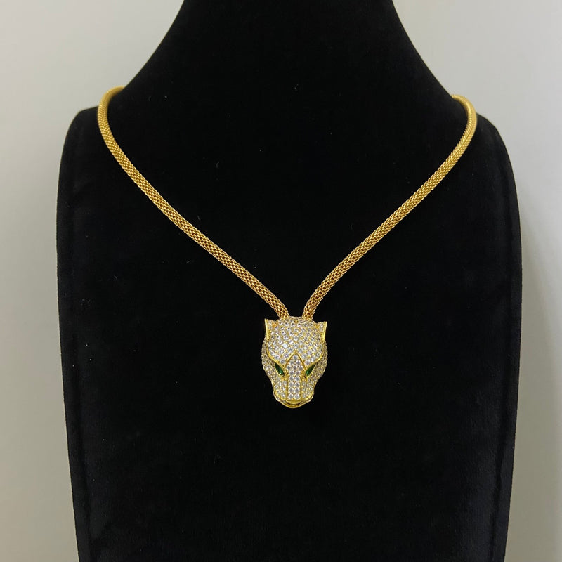 卡地亚猎豹头钻石项链