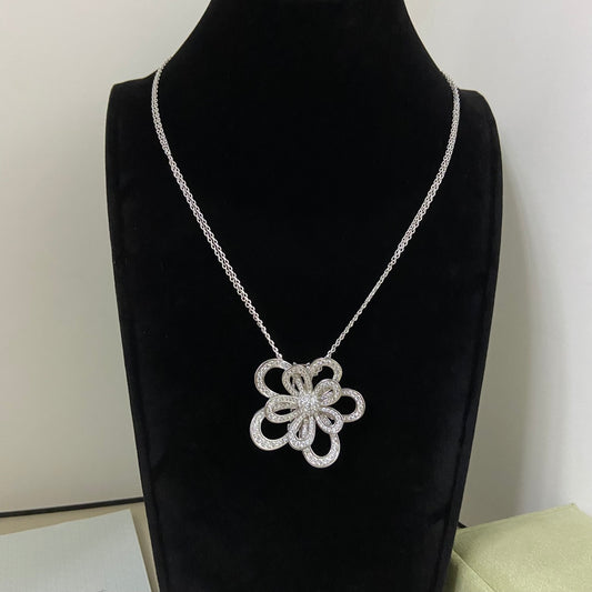 VCA Flower Brooch Necklace