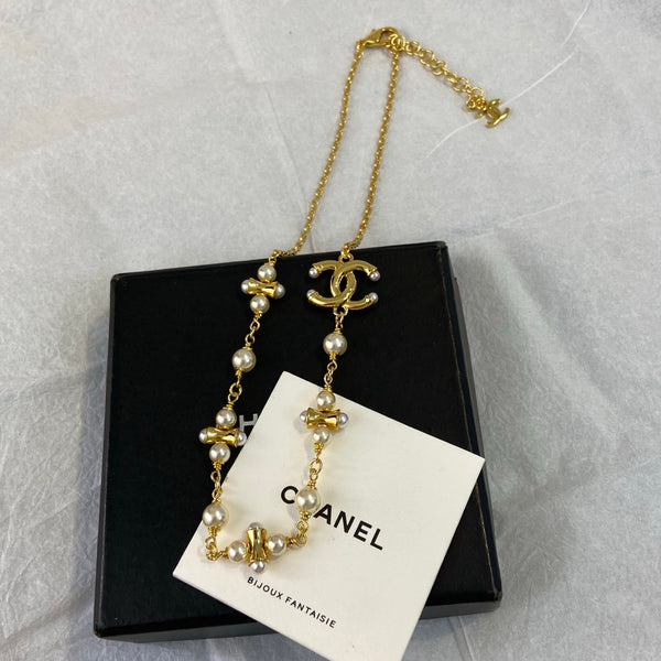 Chanel Dumbell Pearl Necklace