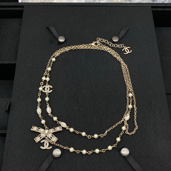 香奈儿蝴蝶结毛衣链